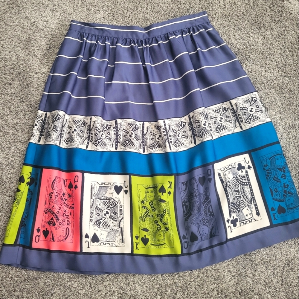 Anthropologie skirt with playing card print
